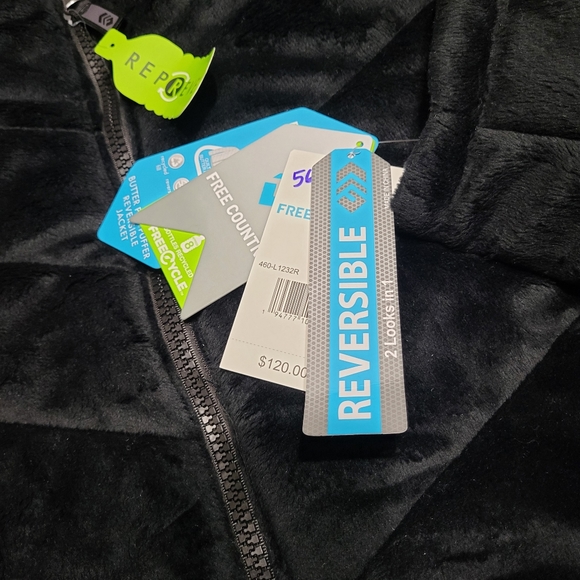 NWT Free Country Reversable Puffer Coat Jacket Black Sz XL $120 wind resistant - Picture 3 of 13